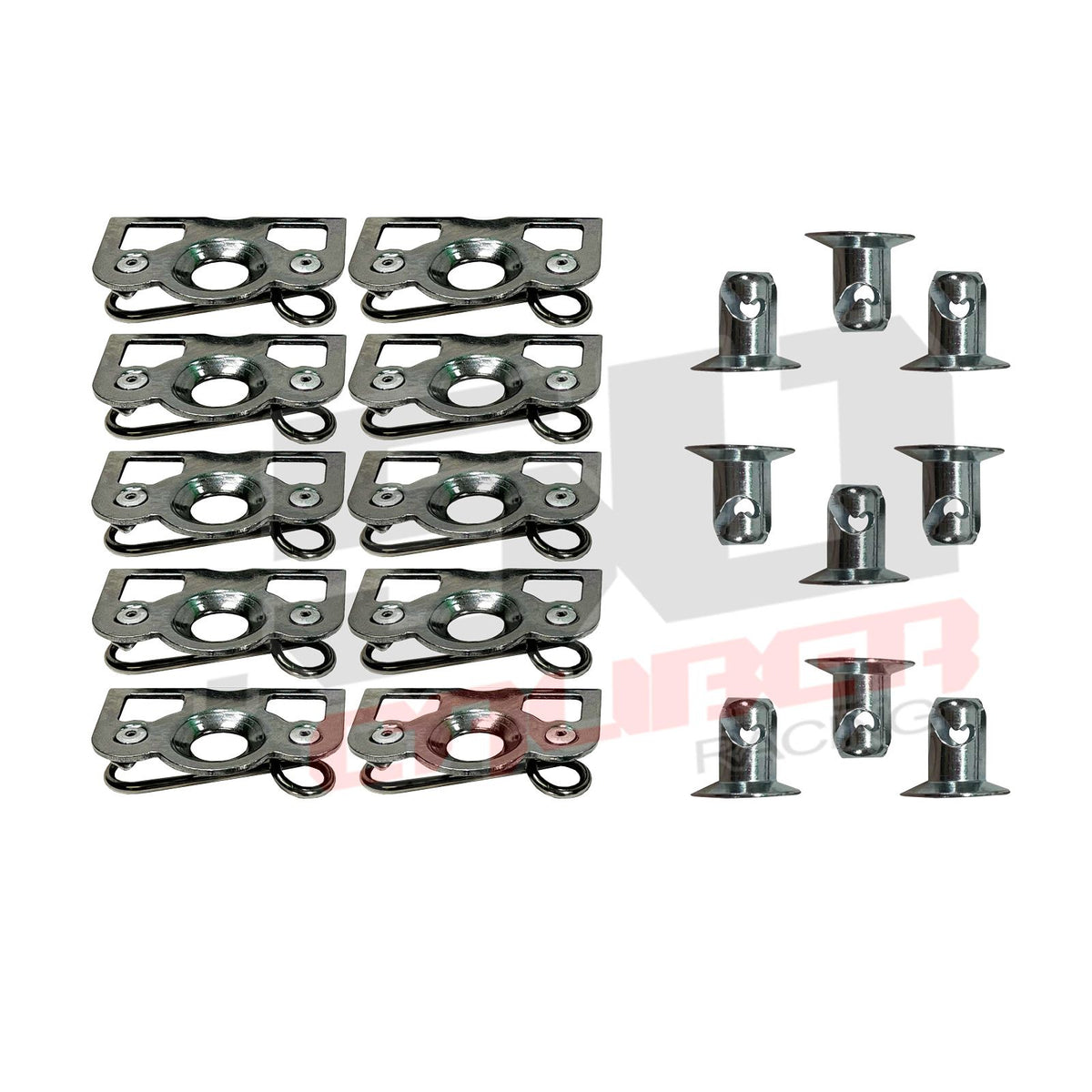 | Pre-assembled Dzus Tab Fastener Kit with Buttons and Springs - 10 Pack