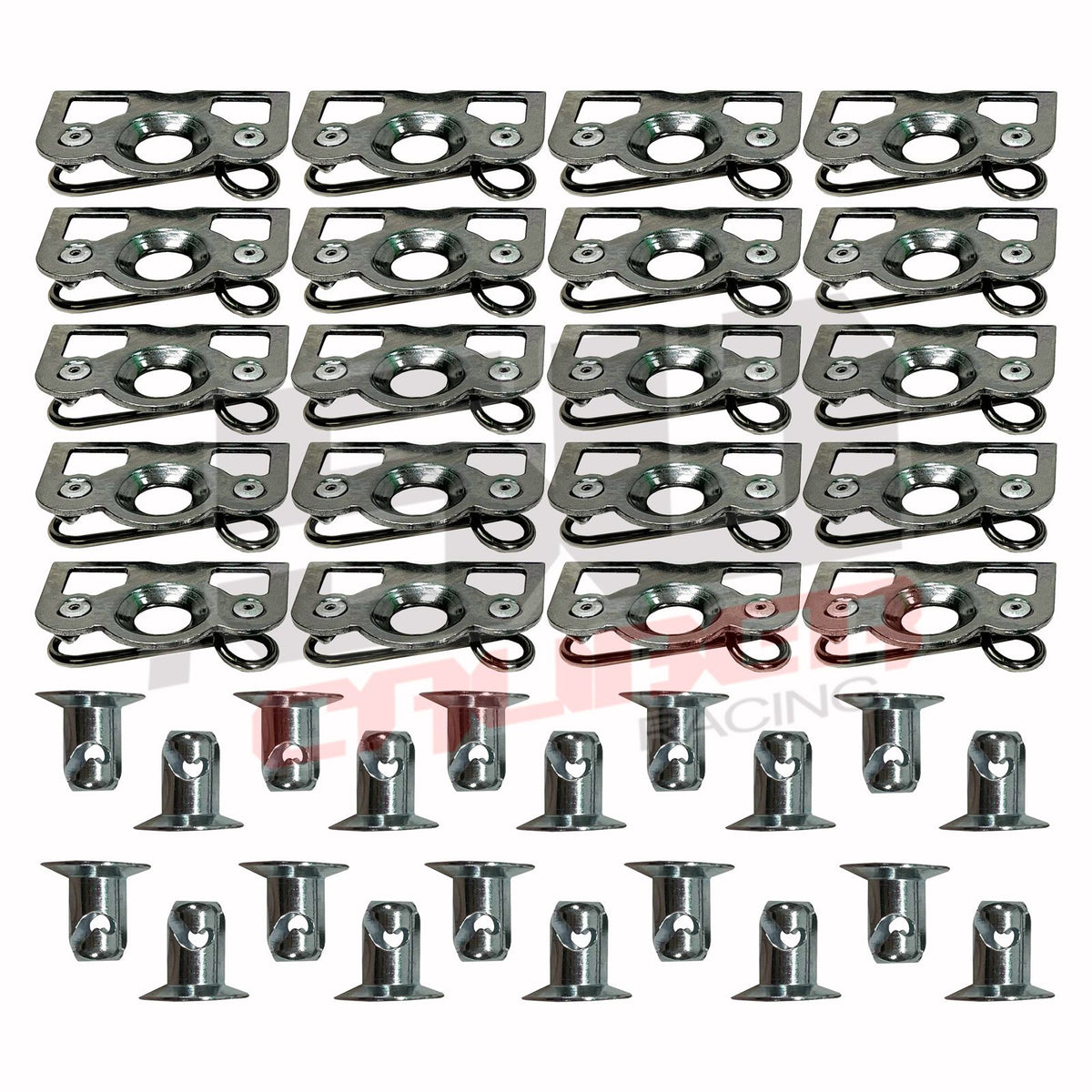 | Pre-assembled Dzus Tab Fastener Kit with Buttons and Springs - 20 Pack
