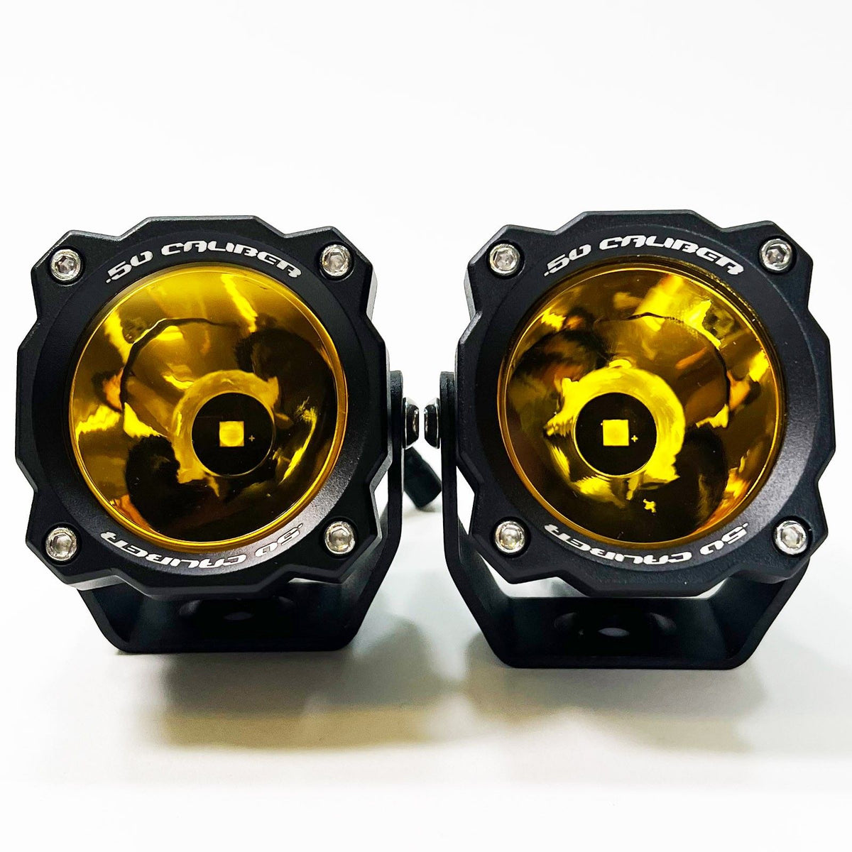Amber | 2" High Output Pod Lights - 50W 7500 Lumens - AMBER LENS