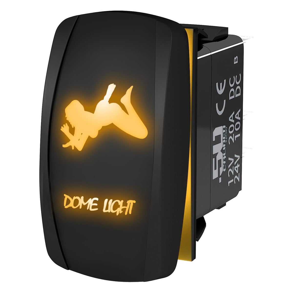 Orange | Waterproof On/Off Rocker Switch Sexy Design "Dome Light" with Orange LED Illumination