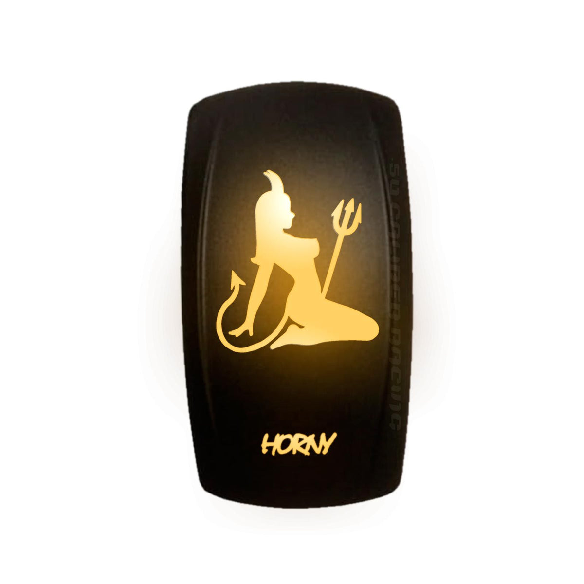 Orange | “Horny” orange LED rocker switch – waterproof momentary/off switch for utv dash panels, 12v accessories, and off-road use