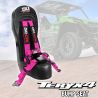 Teryx4 Bump Seat & 4 Point Harness - Auto Buckle Style Harness - Pink Straps 