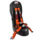 Teryx4 Bump Seat & 4 Point Harness - Auto Buckle Style Harness - Orange Straps 