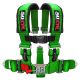 50 Caliber Racing 5 Point Safety Harness - 3" Wide Straps & Antisubmarine Crotch Strap - Green Color