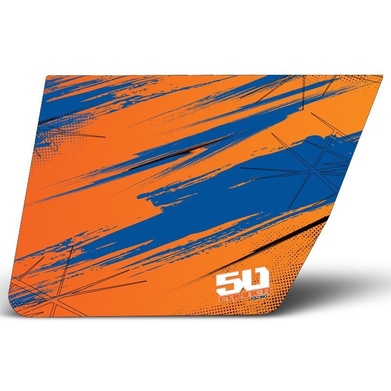 50 Caliber Racing RZR Door 3M Vinyl Graphics Sticker Kit - Orange & Blue Madness