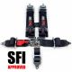 SFI Approved 3" 5 Point Black Safety Harness with Date Tags for Sanctioned Racing 