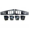 Polaris Ride Command 6 Switch Dash Panel Black 2 Piece Combo with 4 Free Waterproof Carling Illuminated 12V Switches