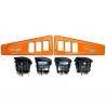 Polaris Ride Command 6 Switch Dash Panel Orange Madness 2 Piece Combo with 4 Free Waterproof Carling Illuminated 12V Switches