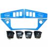 Polaris Ride Command 6 Switch Dash Panel Voodoo Blue 3 Piece Combo with 4 Free Waterproof Carling Illuminated 12V Switches