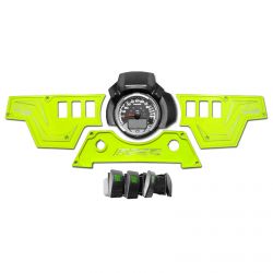 Lime Squeeze 6061 CNC Billet 6 Switch Dash Panel for RZR XP1000 - 3 Piece with 4 Additional Rocker Switches Included