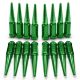 12x1.5mm Extended Spike Lug Nuts - Acorn Taper - 50 Caliber Racing - 16 Pack for 4 Lug Vehicles - Green Finish