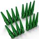 12x1.25mm Extended Spike Lug Nuts - Acorn Taper - 50 Caliber Racing - 16 Pack for 4 lug cars - Green