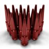 12x1.25mm Extended Spike Lug Nuts - Acorn Taper - 50 Caliber Racing - 16 Pack for 4 lug cars - Red