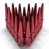 12x1.25mm Extended Spike Lug Nuts - Acorn Taper - 50 Caliber Racing - 20 Pack for 5 lug cars - Red