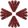 1/2 Inch Extended Spike Lug Nuts - Acorn Taper - 50 Caliber Racing - Pack of 16 For 4 Lug Vehicles - Red