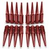 1/2 Inch Extended Spike Lug Nuts - Acorn Taper - 50 Caliber Racing - Pack of 16 For 4 Lug Vehicles - Red