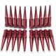1/2 Inch Extended Spike Lug Nuts - Acorn Taper - 50 Caliber Racing - Pack of 20 For 5 Lug Vehicles - Red