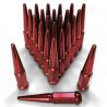 1/2 Inch Extended Spike Lug Nuts - Acorn Taper - 50 Caliber Racing - Pack of 24 For 6 Lug Vehicles - Red