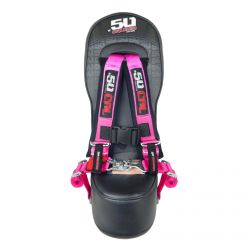 50 Caliber Racing Bump Seat Kit with 2" Safety Harness for Polaris RZR XP1000, S 900 & Turbo - Pink Harness