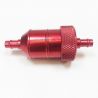 Universal 1/4" Fuel Filter Aluminum 2 Piece Body with Replaceable filter - Red