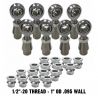 4 Link Rod End Kit - 1/2" Chromoly Heim - 1" OD .095 Wall Round Tubing WITH Spacers 