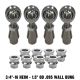 3/4-16 Sway Bar Link Rod End Kit - 1.5" OD .095 Wall Round Tubing - WITH Spacers