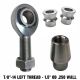  Left Thread 7/8-14 x 7/8 bore Chromoly Heim - 1.5" OD .250 Wall - WITH Spacers
