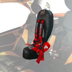 Can-Am X3 Bump Seat with Racing Latch Style Harness - Red Straps