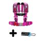 50 Caliber Racing Pink 2" 4 point Harness Seat Belt PLUS Bypass Override Plug