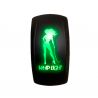 Waterproof On/Off Rocker Switch Sexy Design "Whip Light" with Green LED Illumination 
