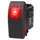 Red | 50 Caliber Racing Momentary / OFF Waterproof Rocker Switch with Red LED Backlight