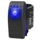 Blue | 50 Caliber Racing Momentary / OFF Waterproof Rocker Switch with Blue LED Backlight