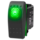 Green | 50 Caliber Racing Momentary / OFF Waterproof Rocker Switch with Green LED Backlight