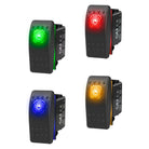 12V MOMENTARY/OFF Rocker Switch IP67 Marine Grade LED Backlight | 50 Caliber Racing Momentary / OFF Waterproof Rocker Switch with LED Backlight