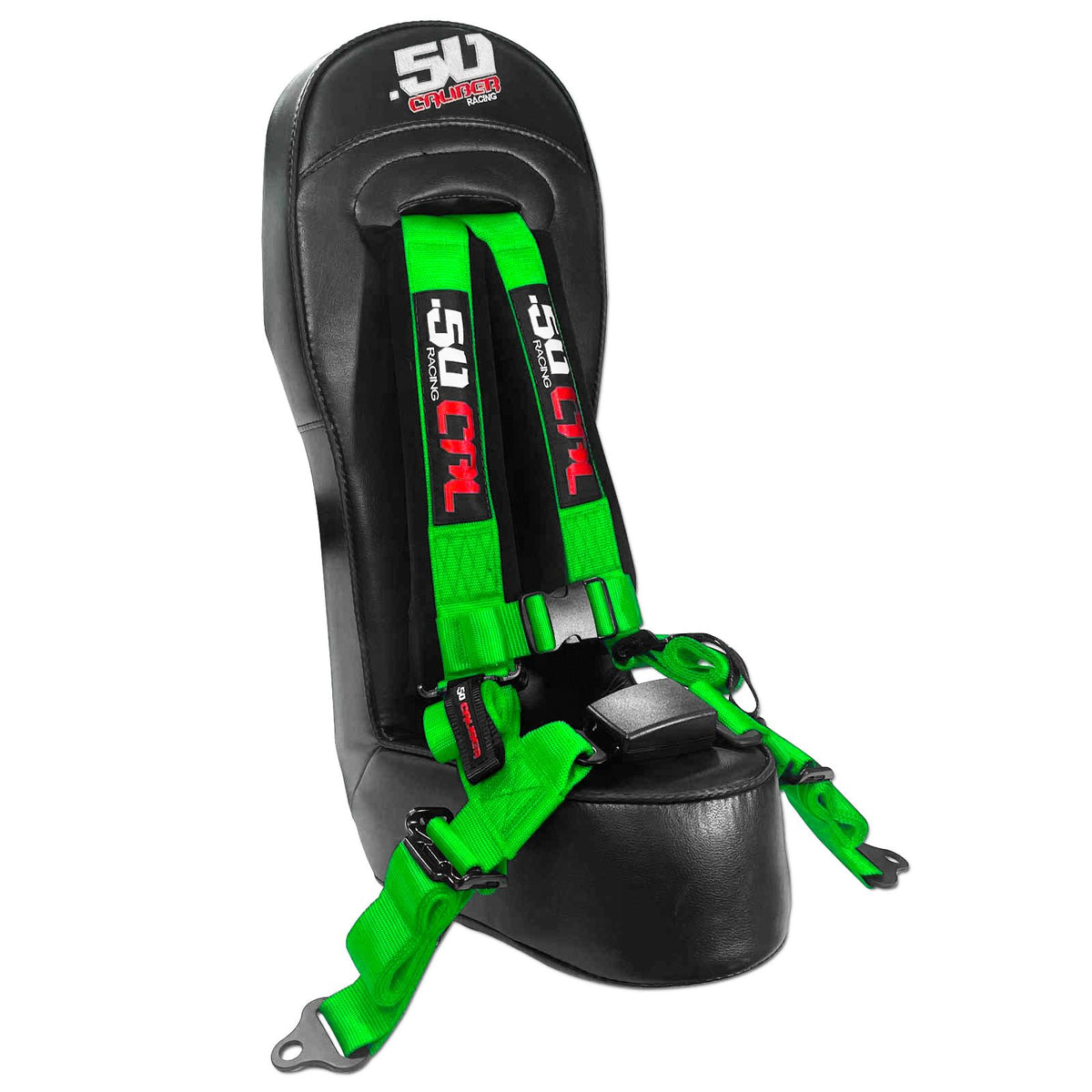 Venom Green | Wildcat Bump Seat with Auto Buckle Style Harness - Green Straps