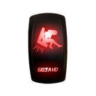 Red | “Eject A Ho” sexy silhouette rocker switch with red LED illumination – waterproof carling style switch for utv, atv, and marine 