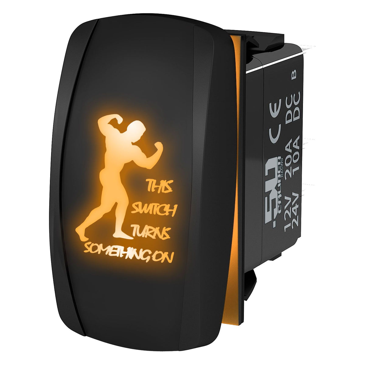 Orange | "This Switch Turns Something On" Strongman On/Off Rocker Switch Waterproof