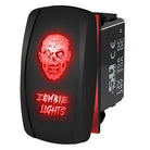 Red | "Zombie Lights" with Face On/Off Rocker Switch Laser Etched Waterproof with Red LED Illumination	