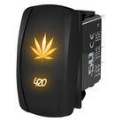 Orange | "420 Leaf" On/Off Rocker Switch Laser Etched Design Waterproof with Orange LED Illumination	