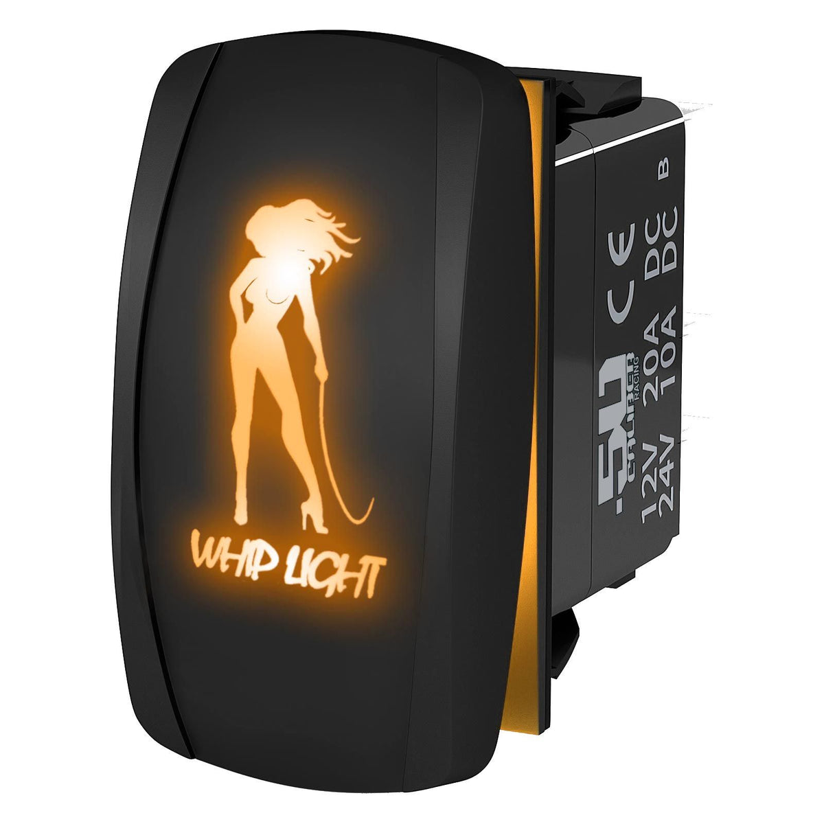 Orange | Waterproof On/Off Rocker Switch Sexy Design "Whip Light" with Orange LED Illumination	