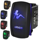 Headlights - 12V On/Off Rocker Switch - Sexy Design | “Head Lights” waterproof on/off rocker switch – marine grade carling style design available in multiple LED colors