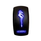 Blue | Waterproof on/off rocker switch “Necessities” with blue LED backlighting – carling style 12v switch for utv dash and accessory c