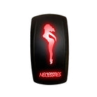 Red | “Necessities” rocker switch with red LED illumination – waterproof carling style switch for utv, atv, and marine 12v systems