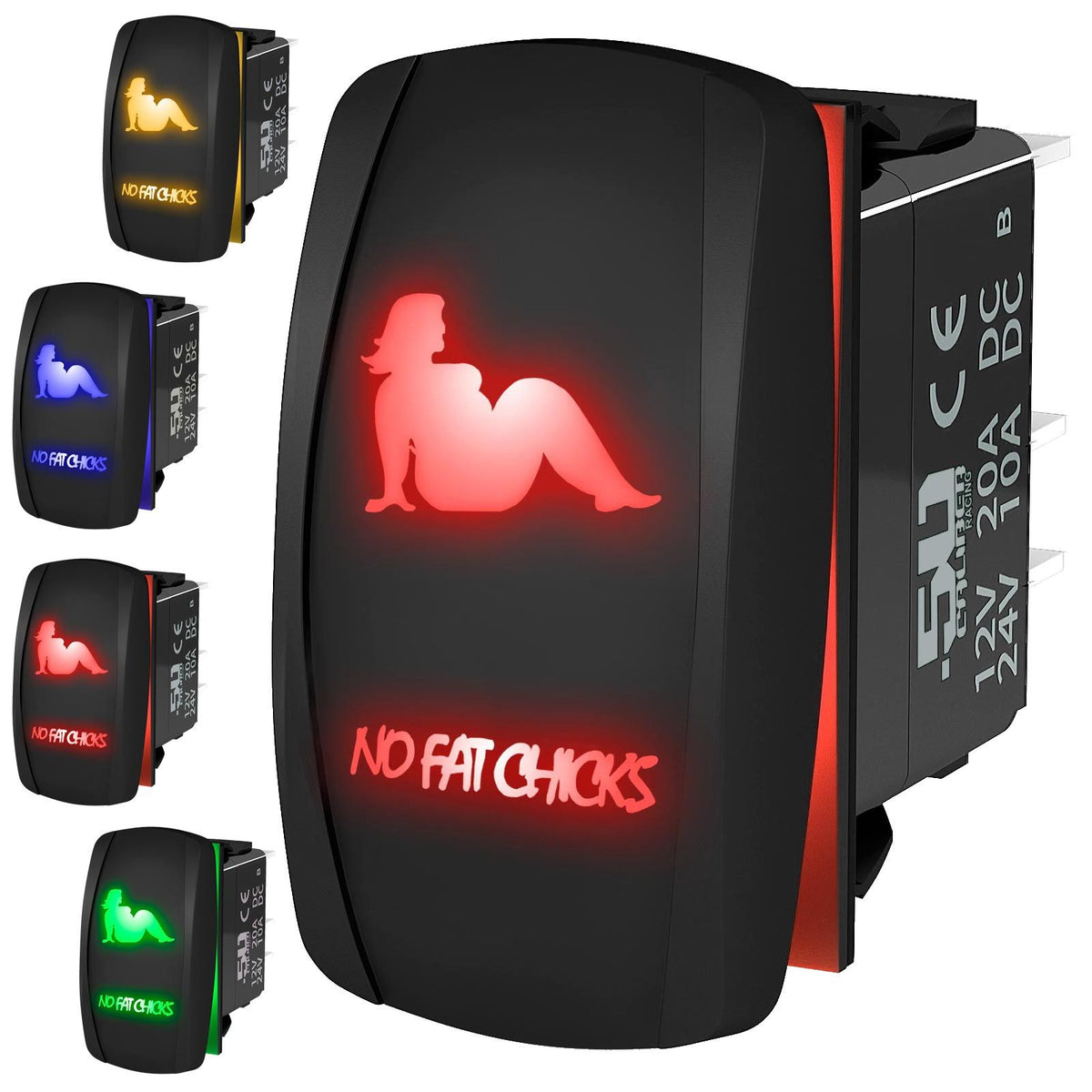 N-F-C - 12V On/Off Rocker Switch - Sexy Design | "No Fat Chicks" Sexy On/Off Rocker Switch Waterproof Marine Design	