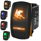 Eject Passenger - 12V On/Off Rocker Switch - Sexy Design | “Eject Passenger” waterproof on/off rocker switch – marine grade carling style design available in multiple LED colors