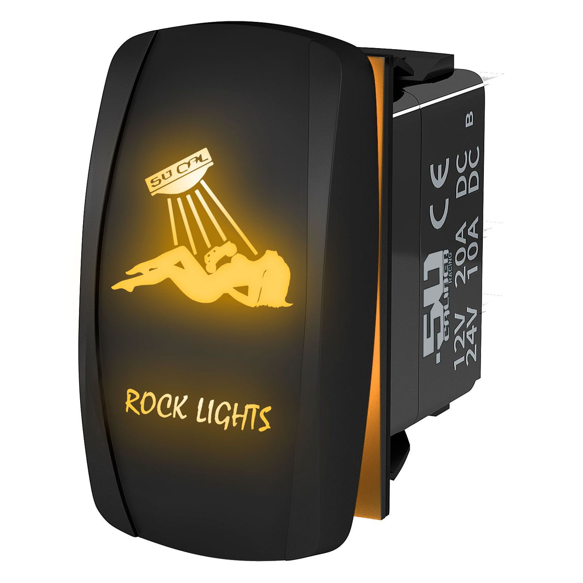 Orange | "Rock Lights" - Sexy Girl On/Off Rocker Switch Laser Etched Design Waterproof with Orange LED Illumination	