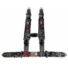 Carbon Camo | 50 Caliber Racing Camo 4-Point Harness – 3" straps with latch-style quick release laid out flat