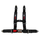 Stealth Black | 50 Caliber Racing Black 4 Point UTV Harness 3 Inch Straps Latch Style Quick Release Laid Out Fits RZR X3 SXS