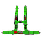 Venom Green | 50 Caliber Racing Green 4-Point UTV Harness – 3" straps with latch-style quick release laid out flat