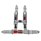 Ghost Gray | 50 Caliber Racing Silver 4-Point SxS Harness – 3" straps with latch-style quick release laid out flat